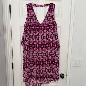 Dana Buchman Pink and Purple Patterned Dress
